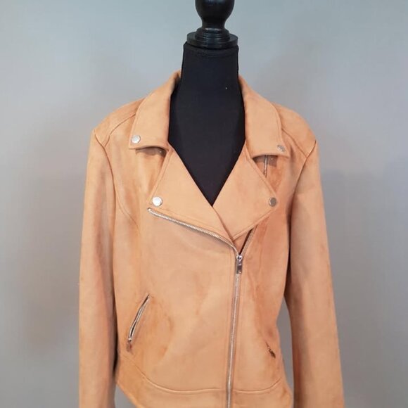 Woman's Le Chateau Faux Suede Moto jacket XXL - Picture 1 of 3